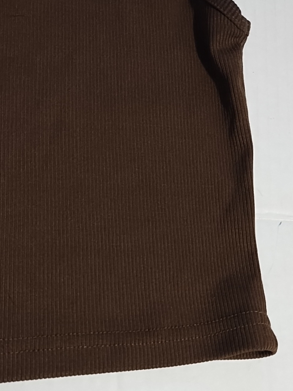Women’s Brown Ribbed Square-Neck Tank Top - Picture 2 of 7